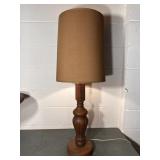 Carved Wooden Table Lamp