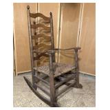 Antique Shaker Style Ladder-Back Rocking Chair