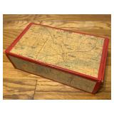 Folk Art Detroit Map Storage Cigar Box