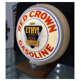Red Crown Ethyl Gasoline Pump Globe