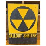 Genuine Vintage Fallout Shelter Metal Sign