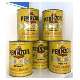 Full Pennzoil Motor Oil Quart Cans Vintage (5)