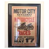 Motor City Speedway Motorcycle Races Poster
