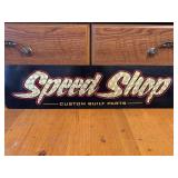 Speed Shop Custom Built Parts Metal Sign