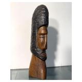 Carved Wooden Tribal Face Sculpture