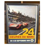 1958 24 Heures Du Mans Framed Racing Poster