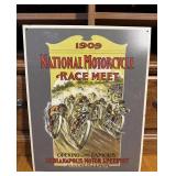Indianapolis Motorcycle Race Metal Sign 1909