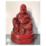 Laughing Buddha Statue Red