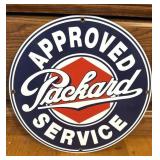 Packard Approved Service Round Metal Sign