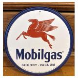 Mobilgas Socony-Vacuum Round Metal Sign