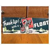 7UP Fresh Up With a Float Metal Sign