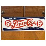 Pepsi-Cola 5 Cent Metal Advertising Sign