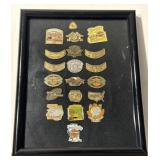 Framed Harley-Davidson Pins Collection