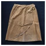 TERRY LEWIS SUEDE LEATHER MIDI WRAP SKIRT