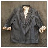SUSAN GRAVER BLAZER SUIT JACKET WITH LEOPARD PRINT