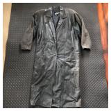 VINTAGE 80s WINLIT LEATHER LONG DUSTER TRENCH COAT