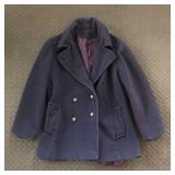 NAVY BLUE WOOL PEA COAT NAUTICAL PREPPY OLD MONEY