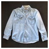CAMPUS DENIM BLUE LONG SLEEVE BUTTON DOWN SHIRT