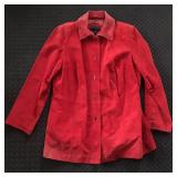 BERNARDO RED SUEDE LEATHER SHIRT JACKET SHACKET