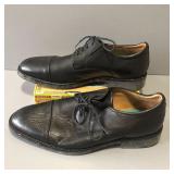 BLACK LEATHER FLAG LTD CAP TOE OXFORD SHOES