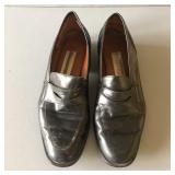 VINTAGE ETIENNE AIGNER BLACK LEATHER PENNY LOAFERS