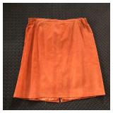 TERRY LEWIS RUST SUEDE LEATHER SNAKE PRINT SKIRT