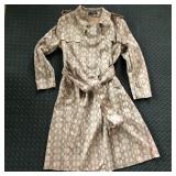 FEW MODA FAUX SNAKESKIN PRINT WRAP TRENCH COAT