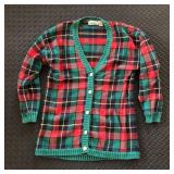 VINTAGE 90s THATS ME TARTAN PLAID CARDIGAN SWEATER