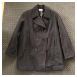 MARIO DE PINTO BLACK WOOL / NYLON PEA COAT
