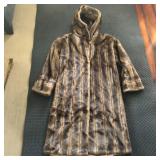 CHADWICKS FAUX FUR HOODED DUSTER COAT