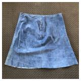 RANDOLPH DUKE BLUE SUEDE LEATHER MIDI MINI SKIRT