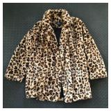 LOVE TREE SOFT FAUX FUR LEOPARD PRINT WRAP COAT