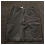 BAGATELLE BLACK LEATHER MIDI SKIRT