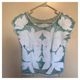 Embroidered Cut Out Cover Up Short Top