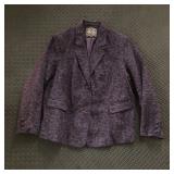 CHI BY FALCHI PURPLE LEOPARD FAUX SUEDE BLAZER