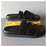 NEW SODA VEGAN FRIENDLY FAUX LEATHER SLIDE SANDALS