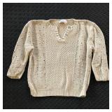 VINTAGE 90s URSULA GOGEL HAND KNIT HENLEY SWEATER