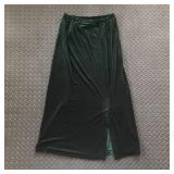 VINTAGE 90s BECHAMEL DARK GREEN FAUX VELVET SKIRT