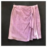 TERRY LEWIS SUEDE LEATHER MINI MIDI WRAP SKIRT