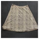 90s SILVER THREADS LEOPARD PRINT CIRCLE SKIRT