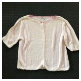 PINK TOMMY HILFIGER SHORT SLEEVE CARDIGAN SWEATER
