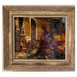 George Russin Signed Oil on Board Painting