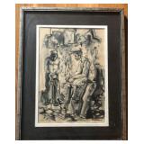 Signed Soviet Industrial Art Lithograph on Paper