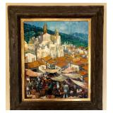 George Russin Signed Oil on Board Painting