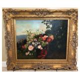 Richmond Signed Floral Oil on Canvas Painting