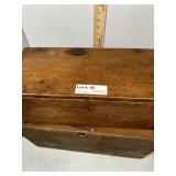 Two Pine counter top storage boxes with hinged lid