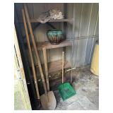 CONTENTS SHED - spreader, propane tank, jar