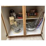 Stand mixer, foil, strainers, fondue pot, cookbook