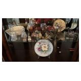 Cabinet trinkets - HP floral plate, salt & pepper