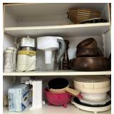 Wooden salad set, water pitcher, Mr. Coffee & filt